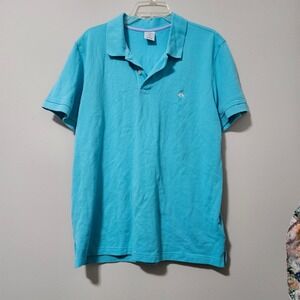 Brooks Brothers 1818 Performance Polo Shirt Mens XL Slim Fit Turquoise Bl Pique